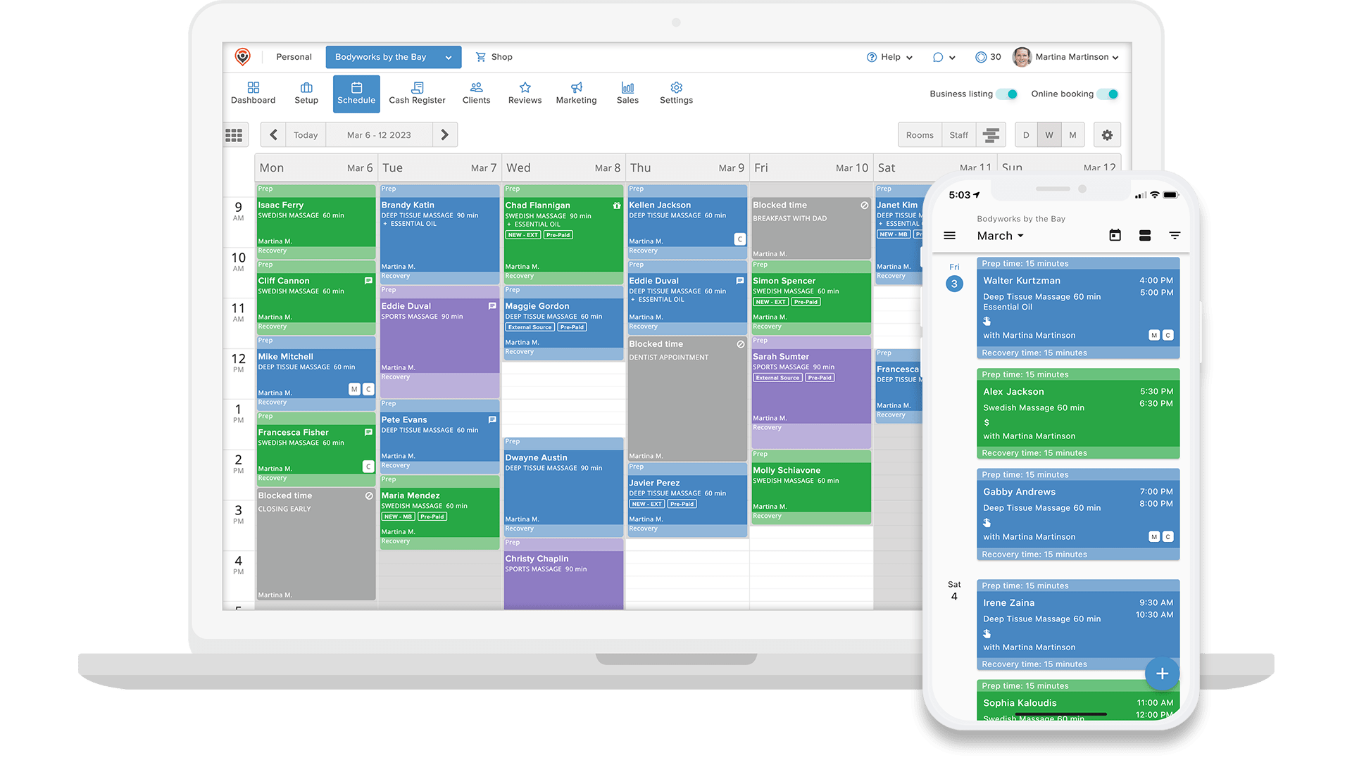  MassageBook Scheduling Software 