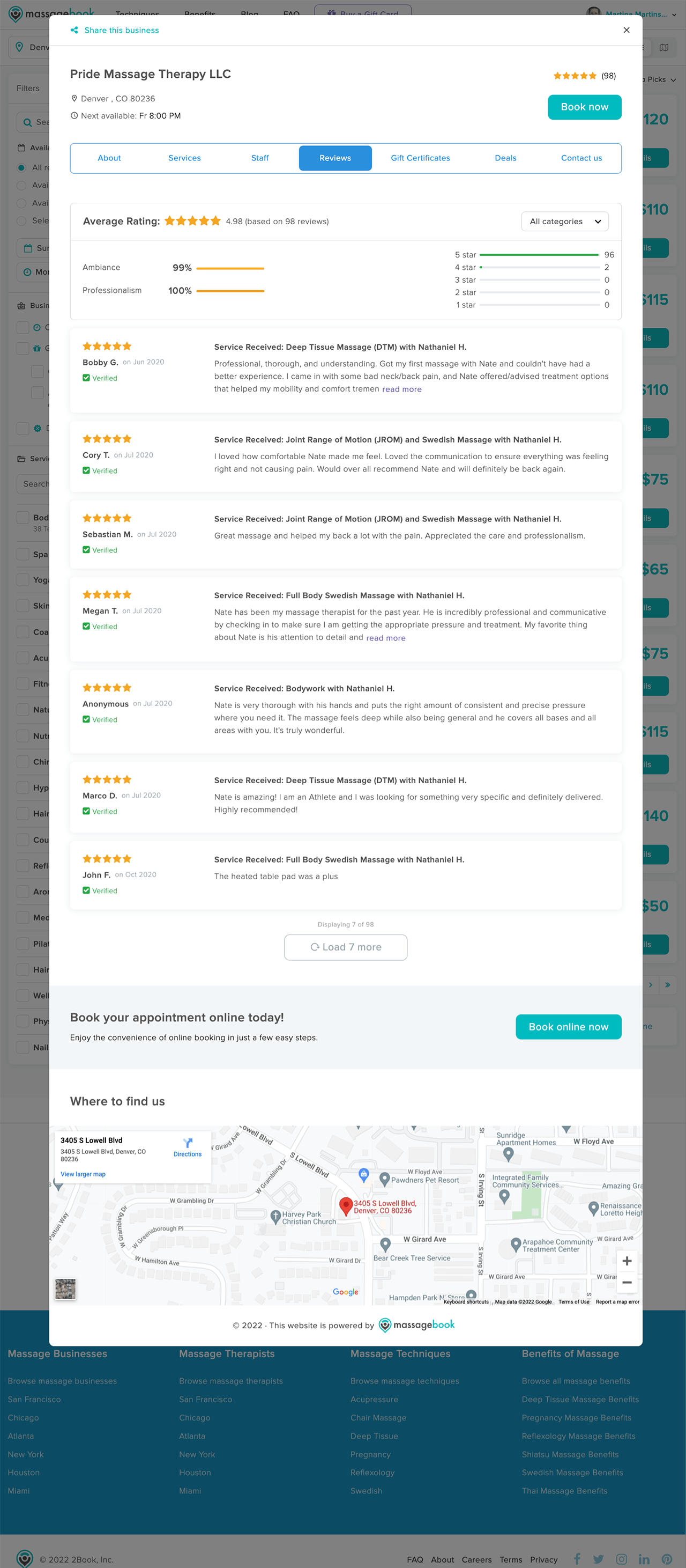 MassageBook Reviews
