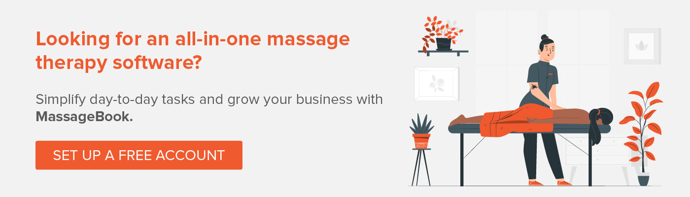 Click to set up a free account with MassageBook, the top massage therapy software solution.