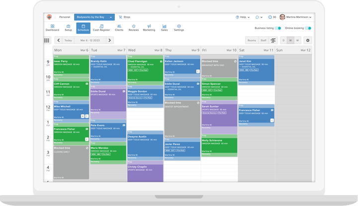 Massage Therapy Scheduling Software